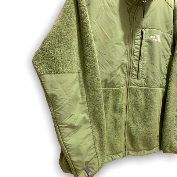 North Face XL Womens Denali Fleece Jacket Full Zip Drawstring Sage Green - Picture 3 of 12